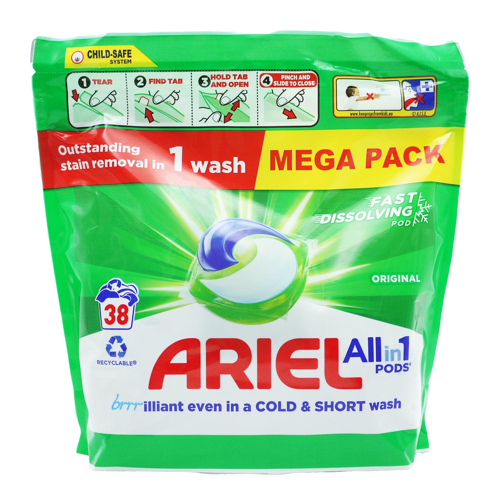 Best Ariel Original All In 1 Pods 38 Washes | High Quality Cleaning Product Online - Product Image Best Ariel Original All In 1 Pods 38 Washes | High Quality Cleaning Product Online - Product Image